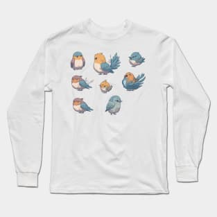 Cute Birds Sticker Pack 2 Long Sleeve T-Shirt